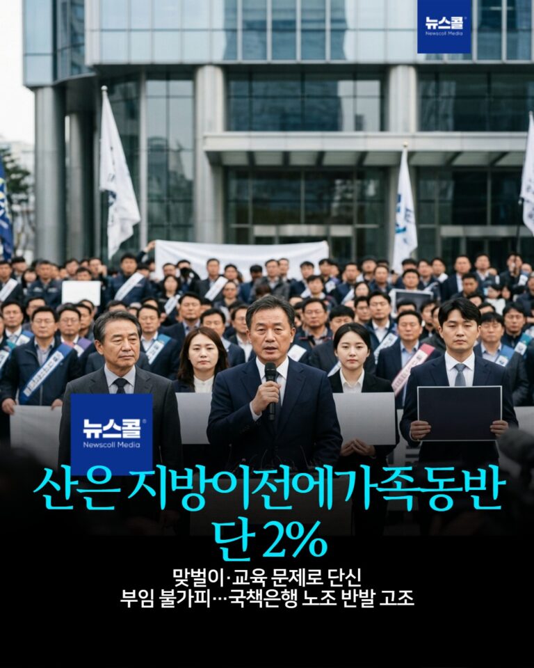 산은 지방이전에가족동반 단 2% -